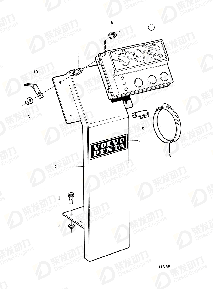 volvo penta Support 863348 Drawing